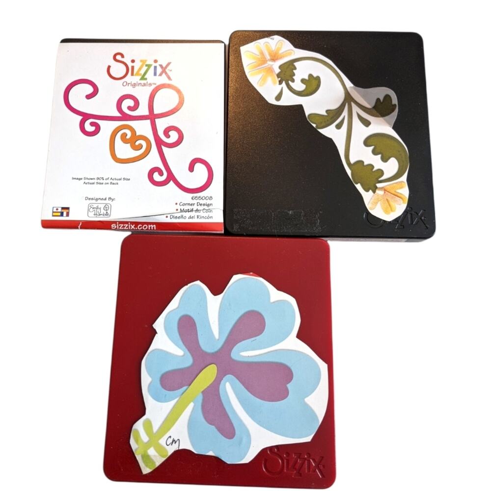SIZZIX Die Cutting Bundle Floral Border 3 Piece Craft Lot Cards Scrapbook